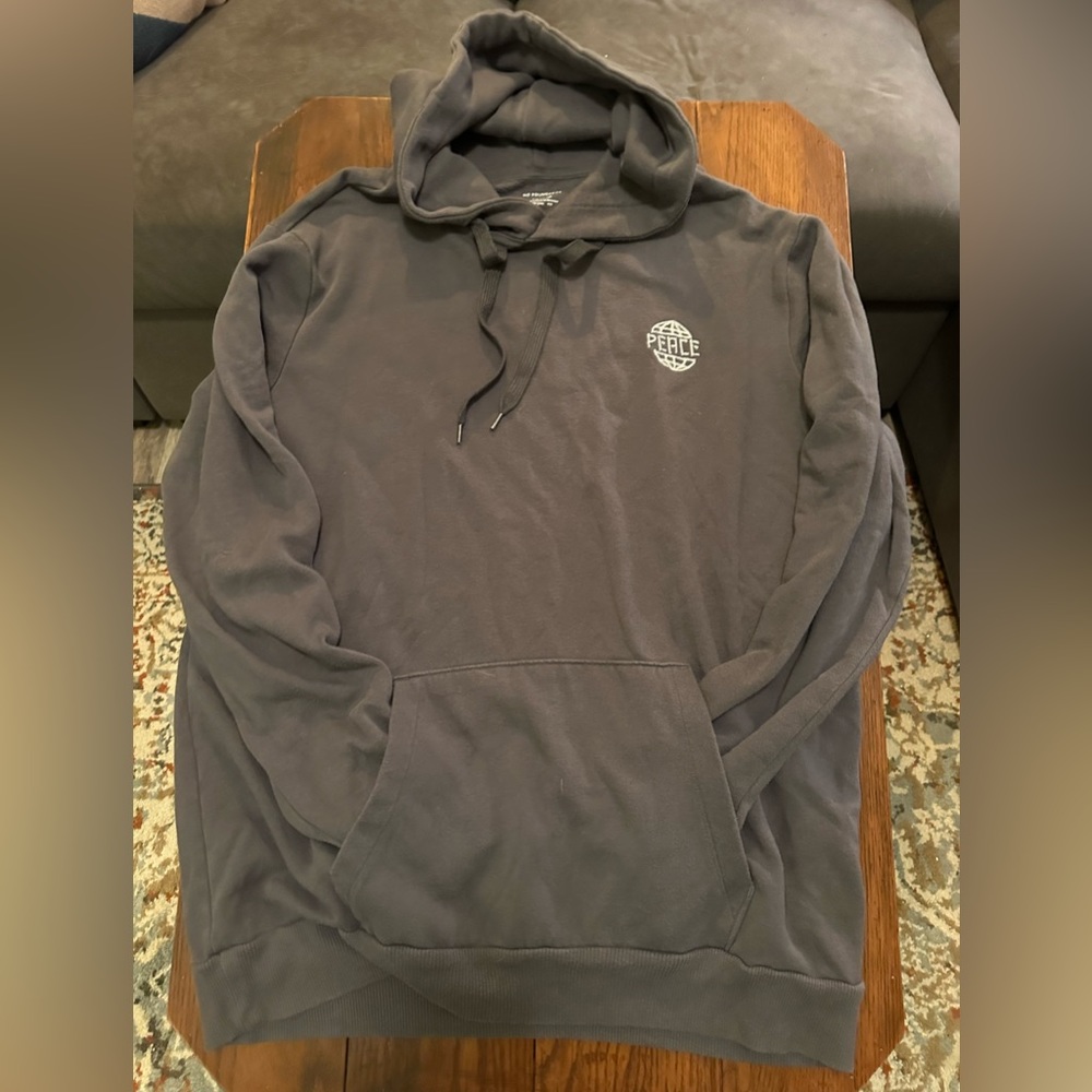 Men’s casual grey Peace hoodie, Large
